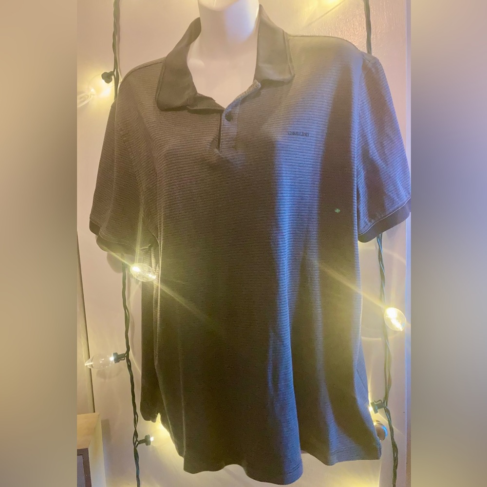 Calvin Klein Charcoal Polo Cotton Golf Shirt